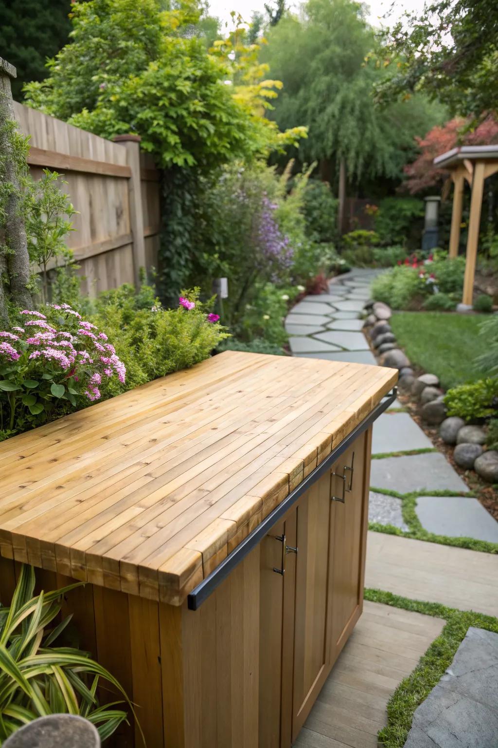Sustainable beauty with bamboo surfaces.