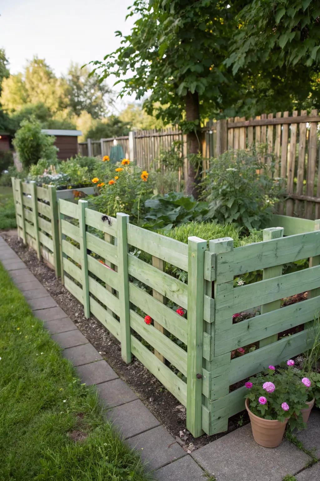 Go green with an eco-friendly recycled pallet fence.