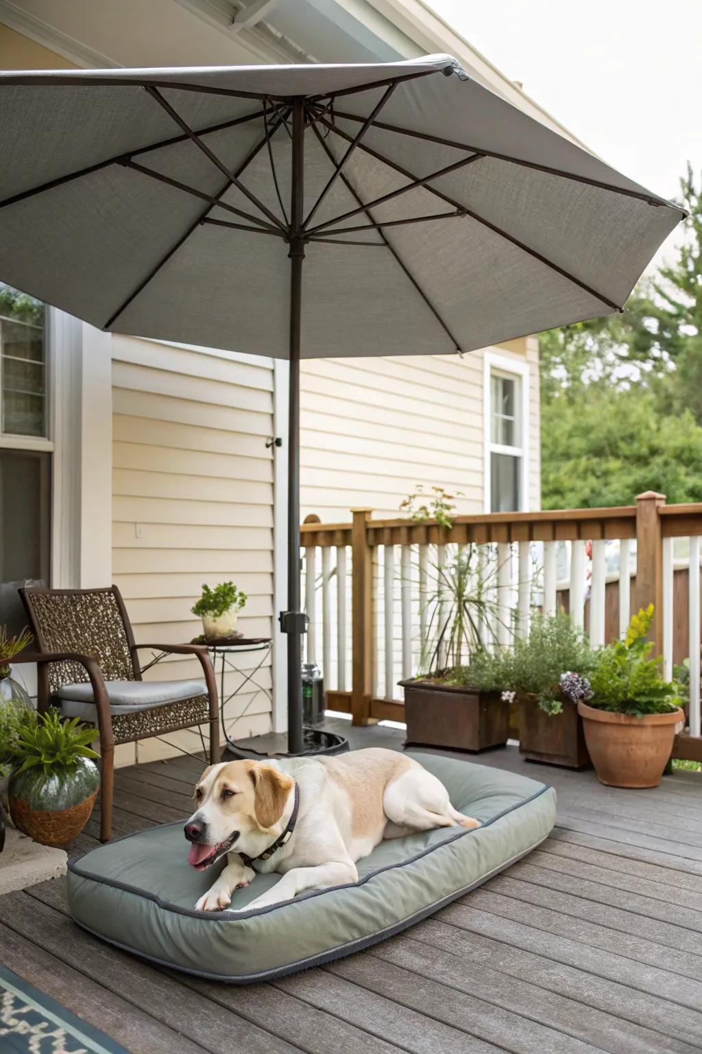 Shade options like umbrellas provide comfort on sunny days.