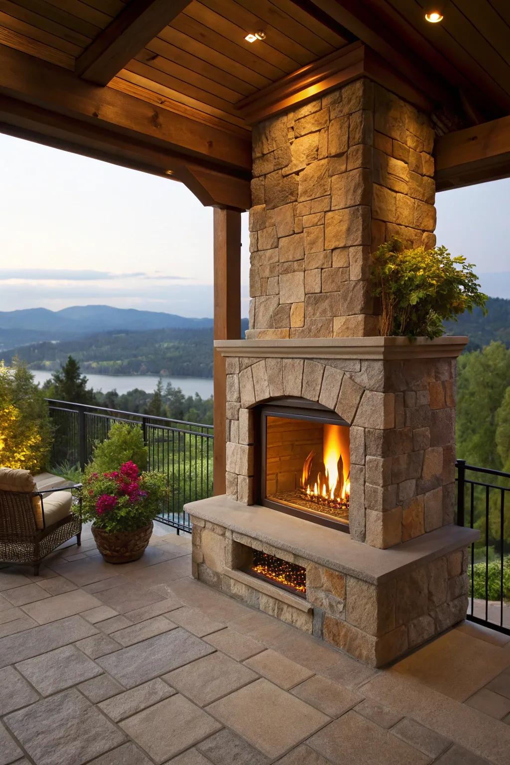 Enjoy a scenic view with your fireplace as the focal point.