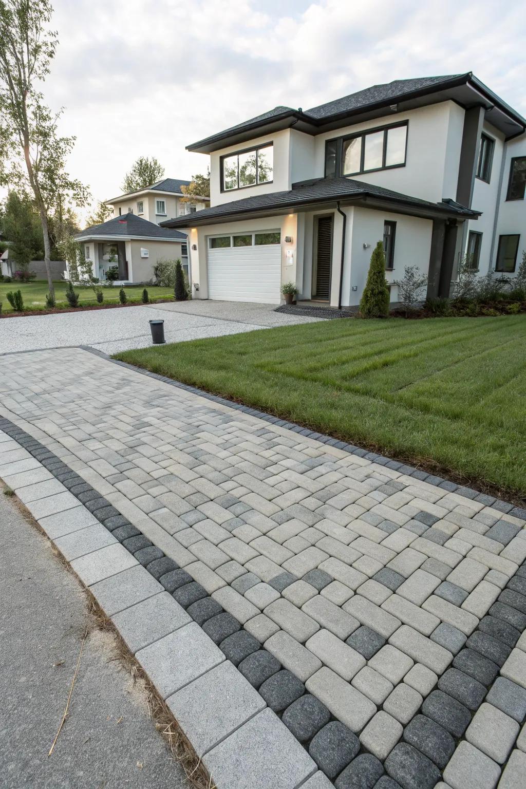 Permeable paver driveways offer sustainability with style.