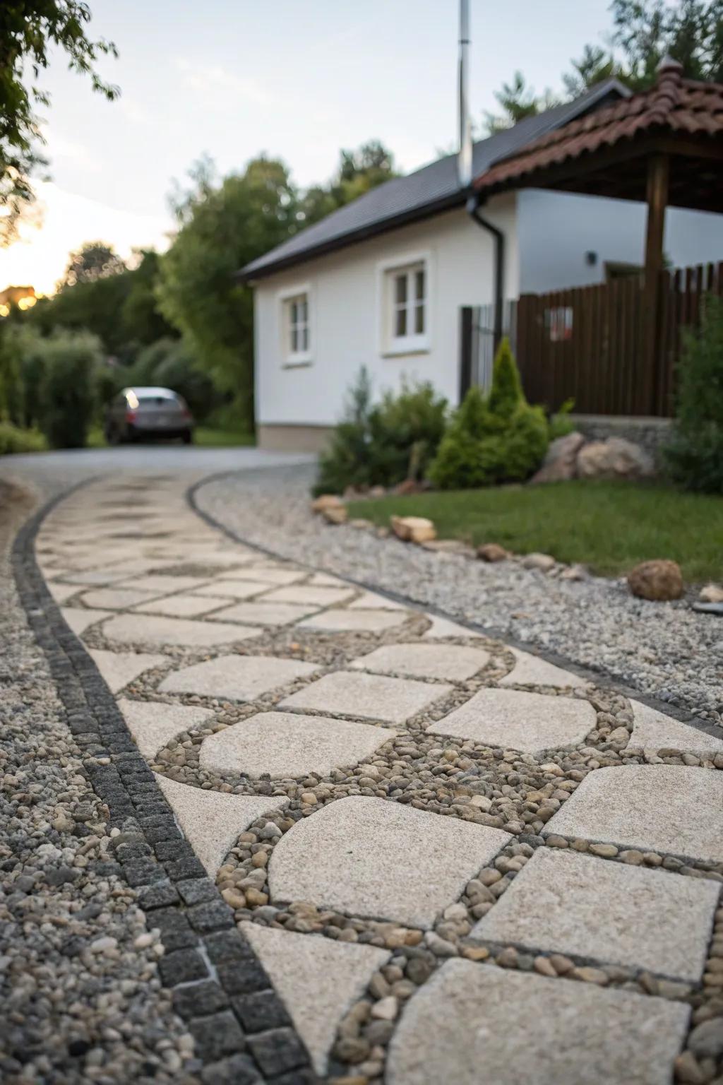 Create visual interest with mixed material designs.