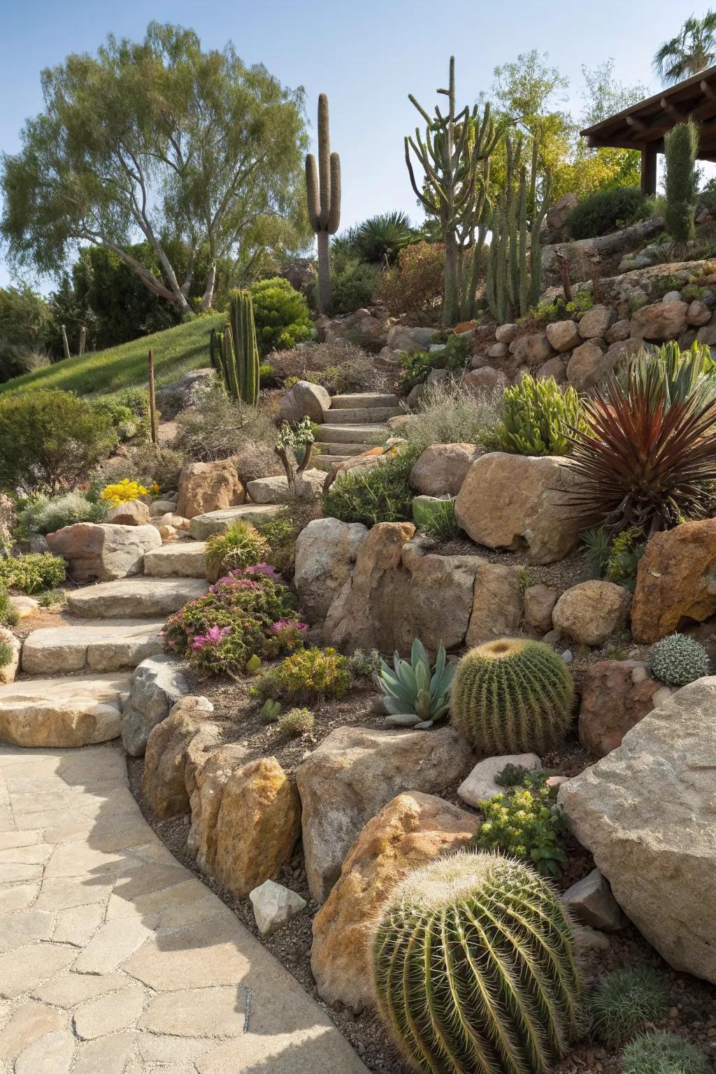 Rock gardens offer a low-water, high-impact landscape feature.