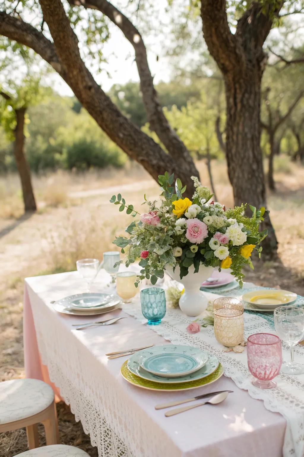 Elevate your Easter celebration with a charming outdoor brunch setup.