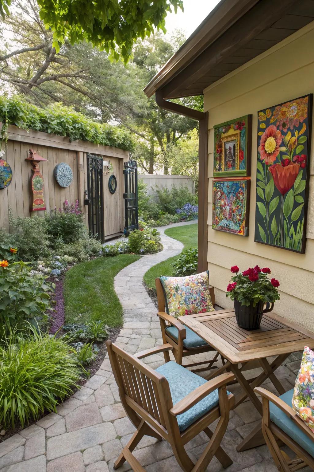 Outdoor art adds personality and style to your patio.
