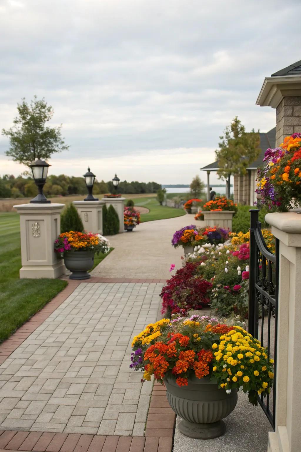 Seasonal plantings keep your entrance fresh throughout the year.