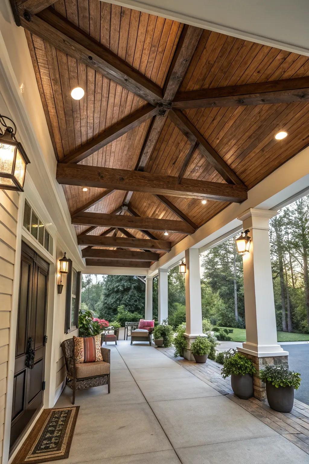Bold and beautiful: A striking ceiling design with exposed beams.