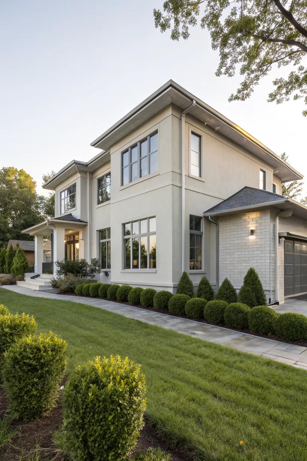 Sophisticated neutrals enhance modern appeal.