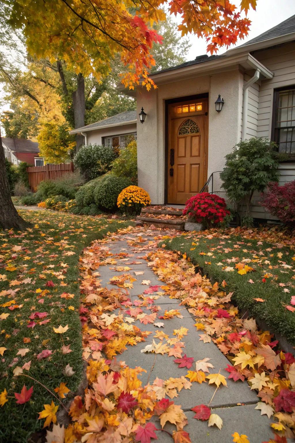 Autumn leaves add natural color and charm to your yard.