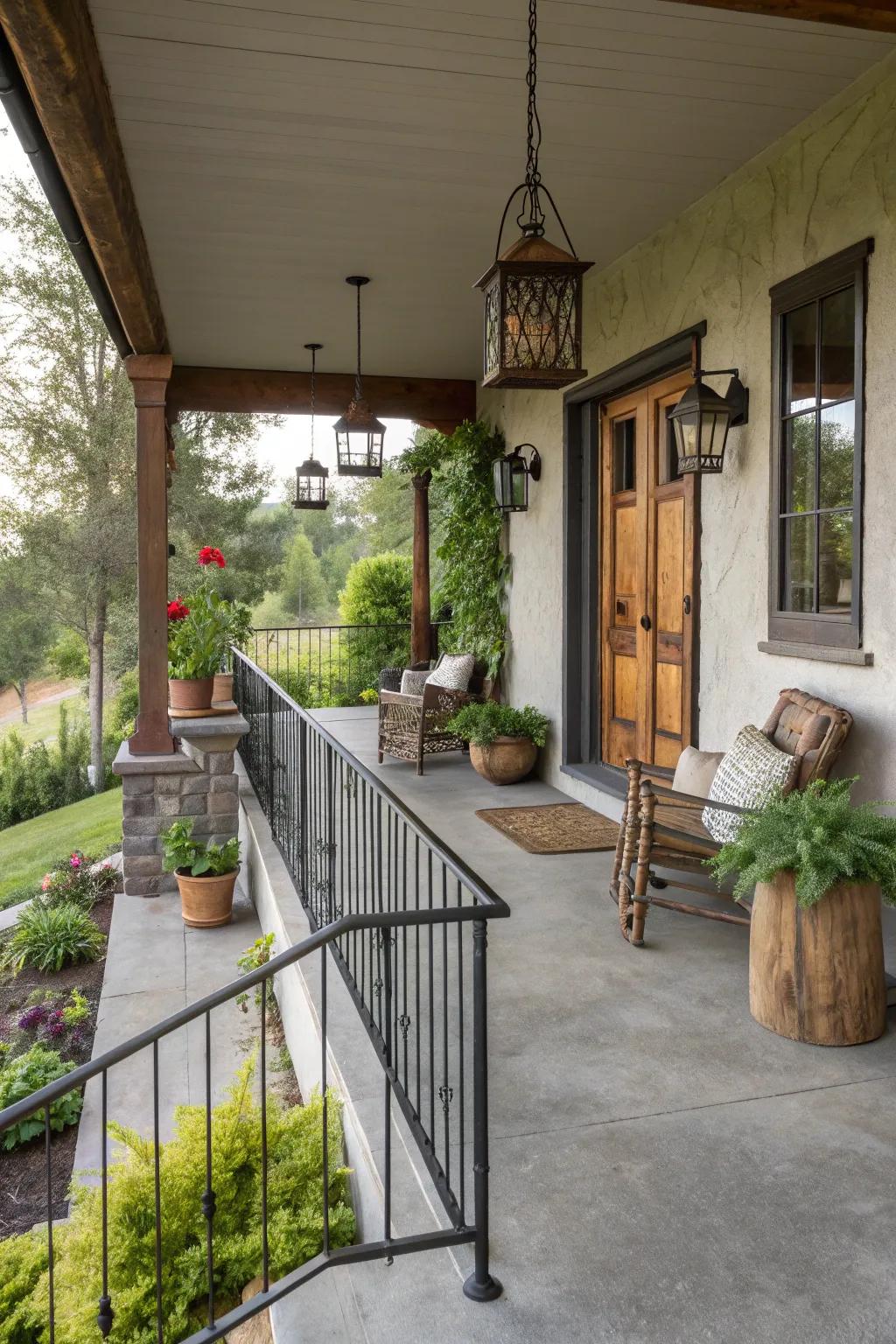 Modernize your porch with metal railings.