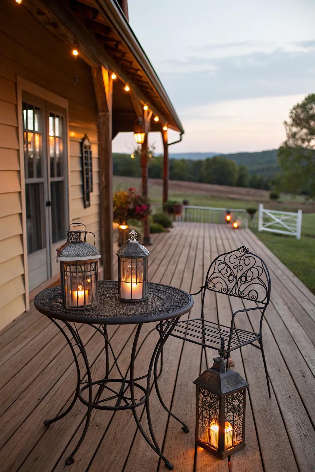 Metal accents add a touch of rustic charm.