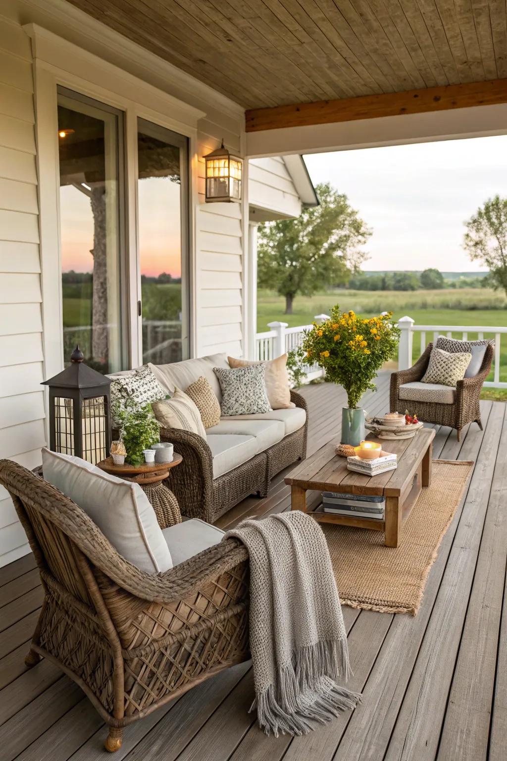 Warmth and charm with rustic wooden floors.