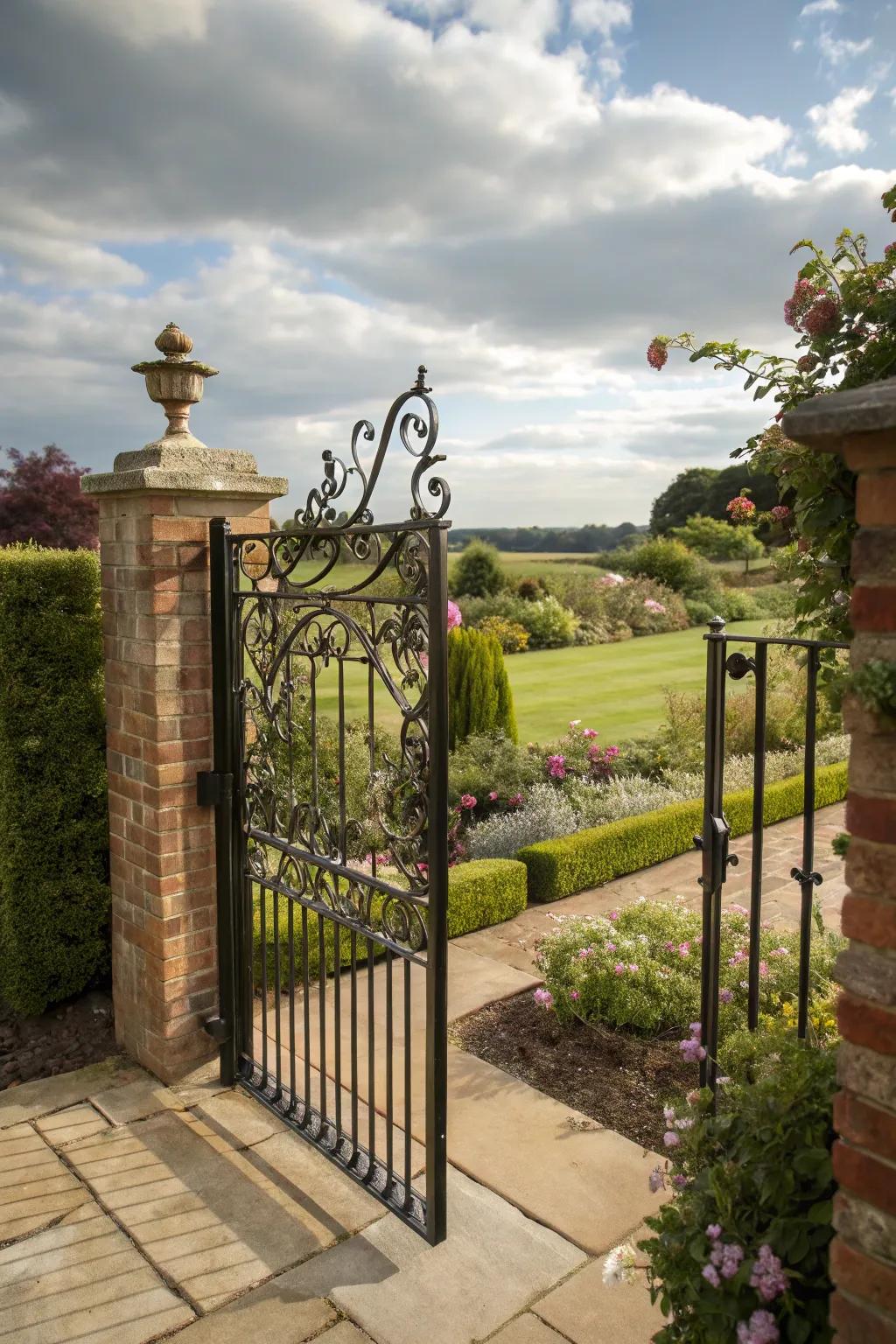 Custom forged latches offer a unique touch to your garden gate.
