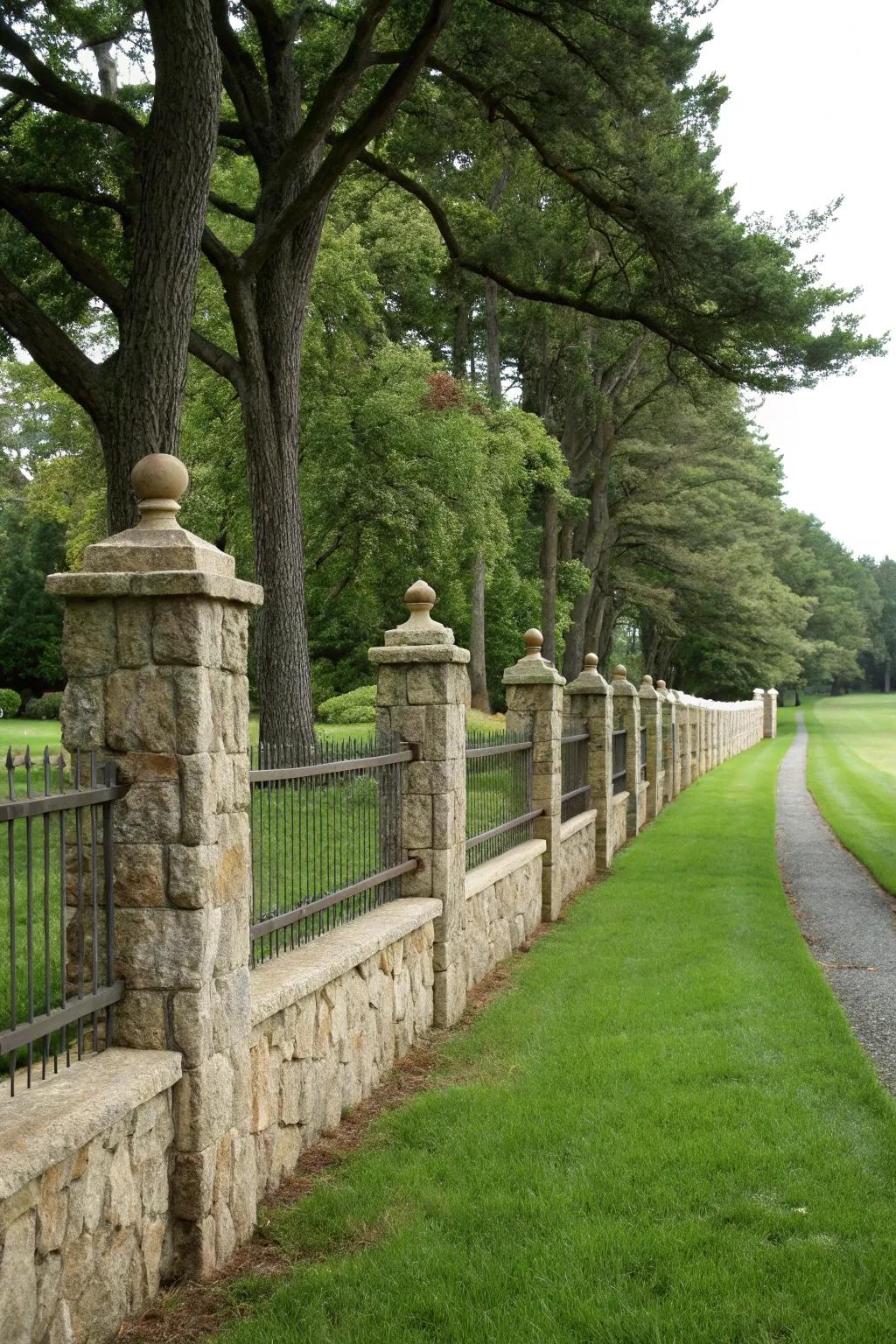 Stone walls add timeless elegance and durability.