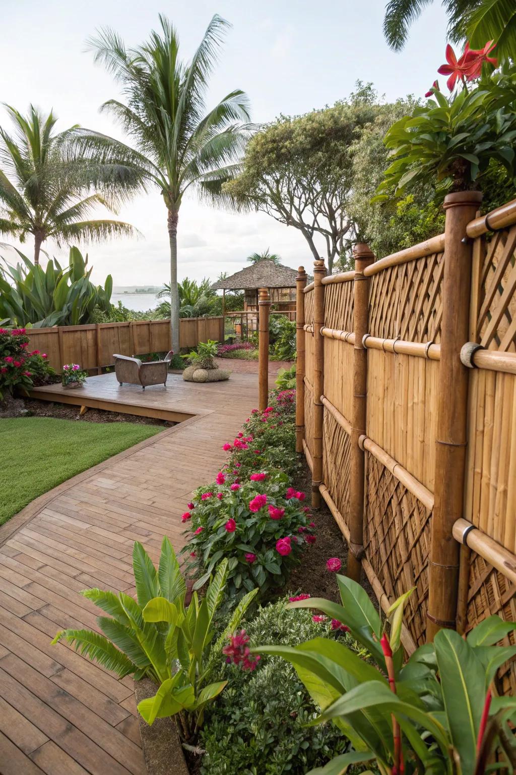 Bamboo railings bring a tropical and sustainable vibe.