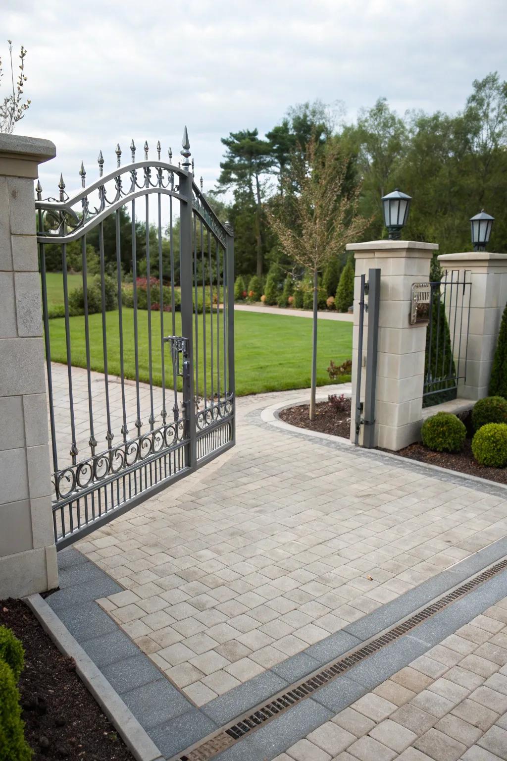 Swing gates offer both style and convenience.