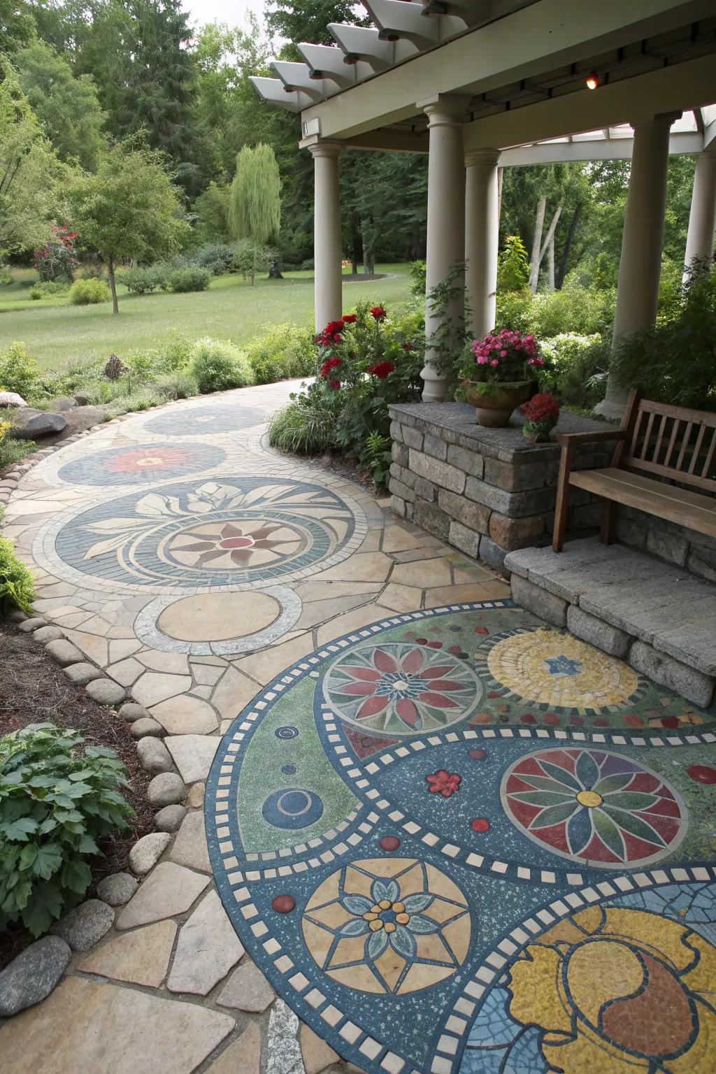 Mosaic patterns add a unique artistic touch.