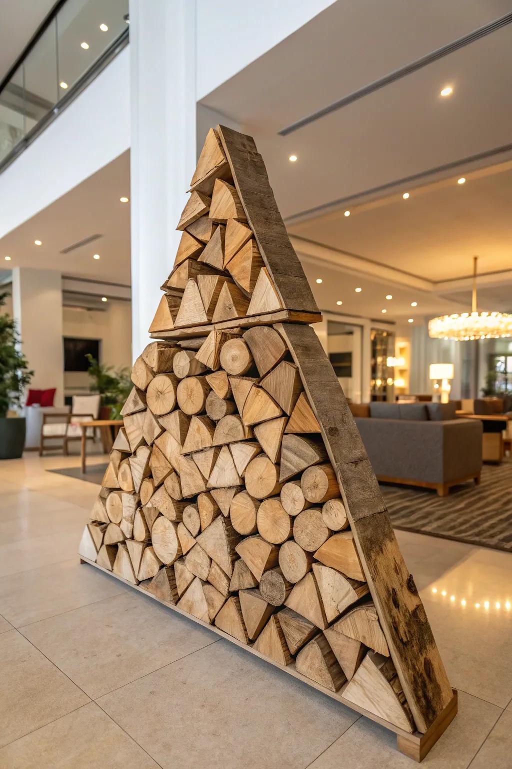 Artistic wood stacking turning firewood into a visual masterpiece.
