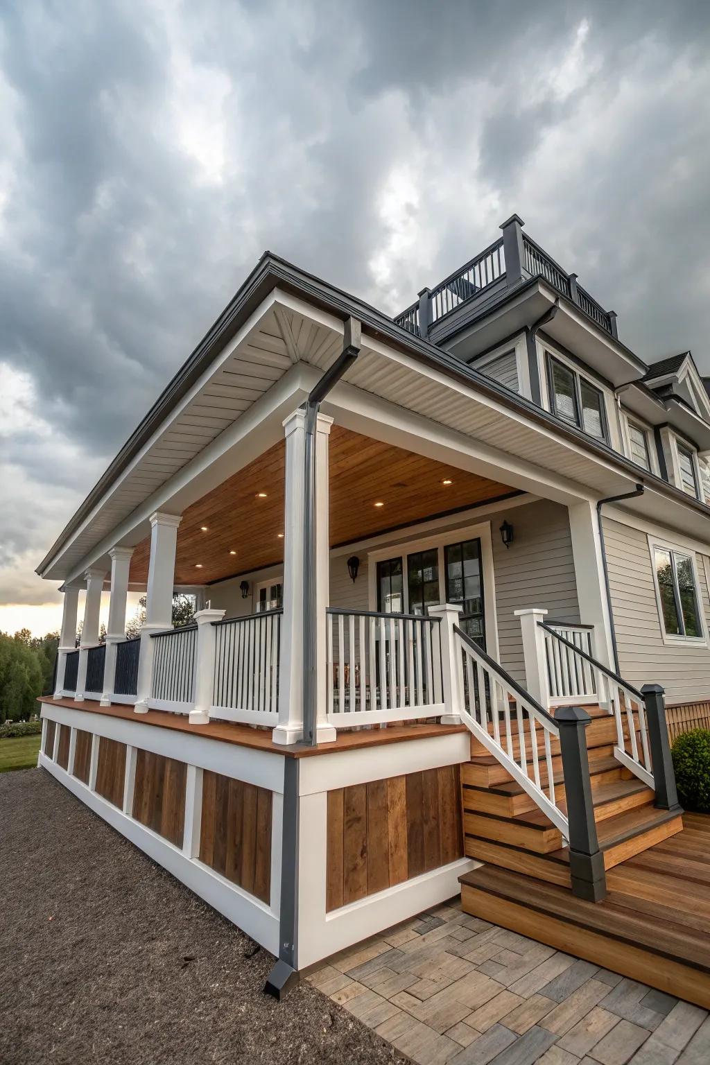 Blend styles for a unique and personalized porch design.