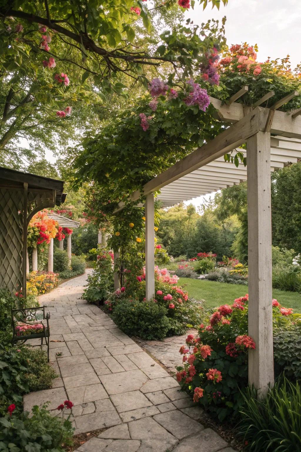 A pergola offers stylish shade and a place to unwind.
