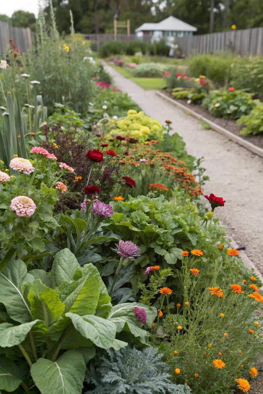 Edible plants blend beauty and practicality in this garden.