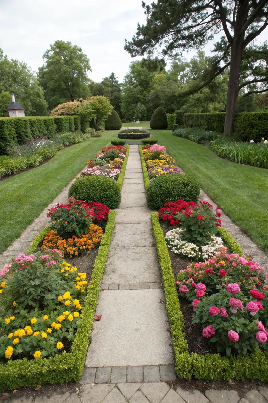 Symmetrical designs bring a sense of calm and order to your garden.