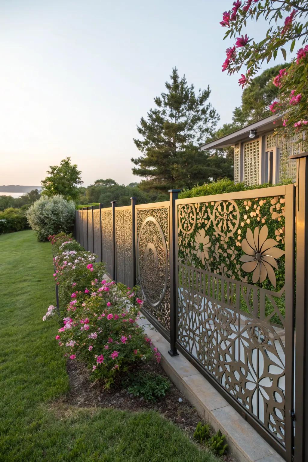 Elegance with metal artwork fencing.