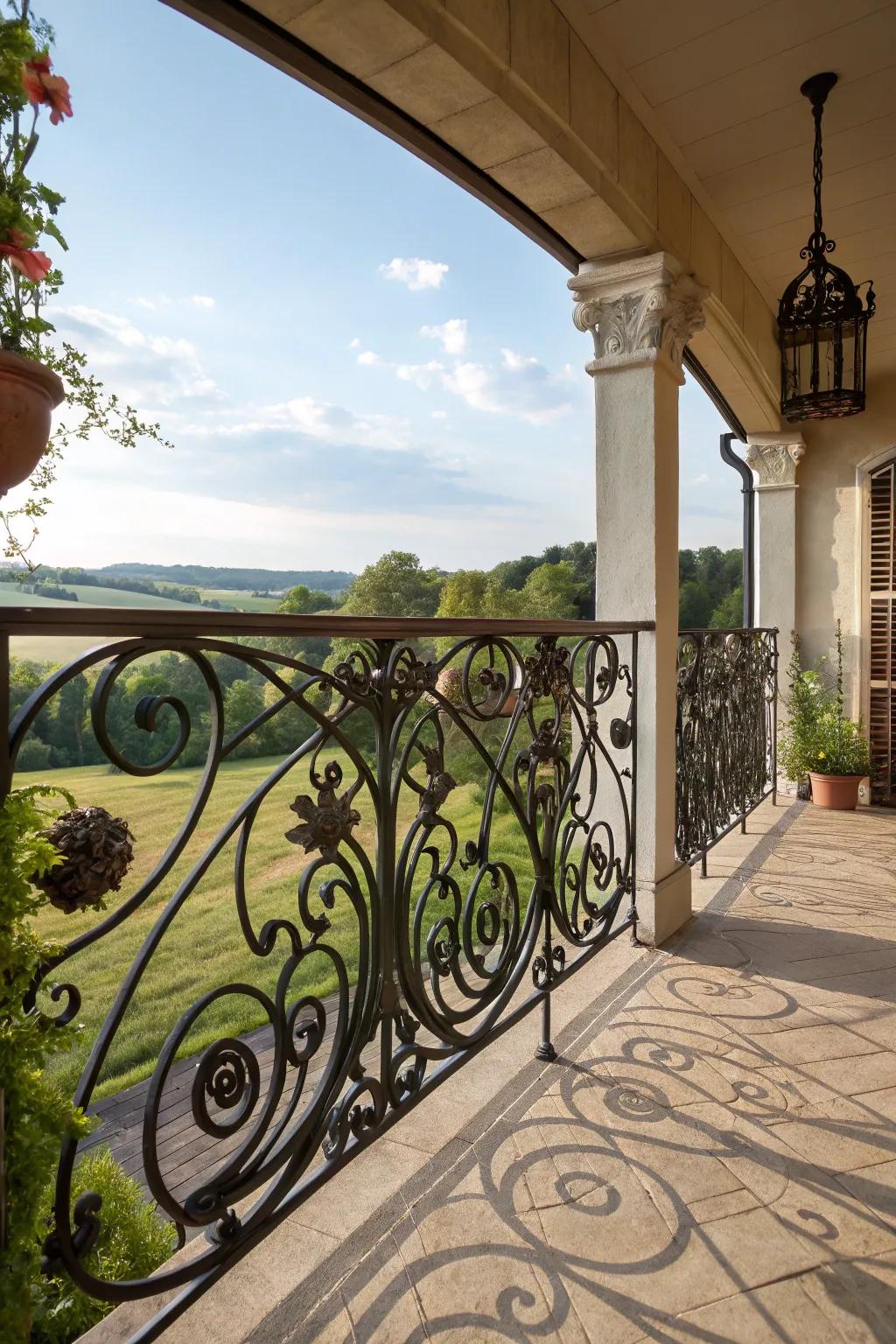 Ironwork adds elegance and strength.