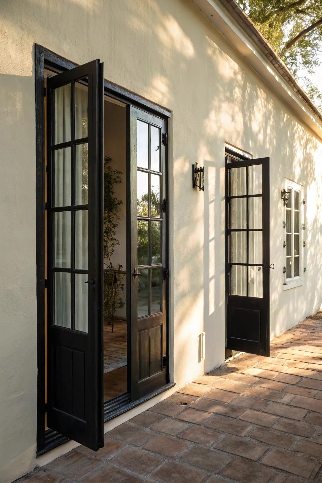 Dark frames offer a bold contrast against lighter walls.