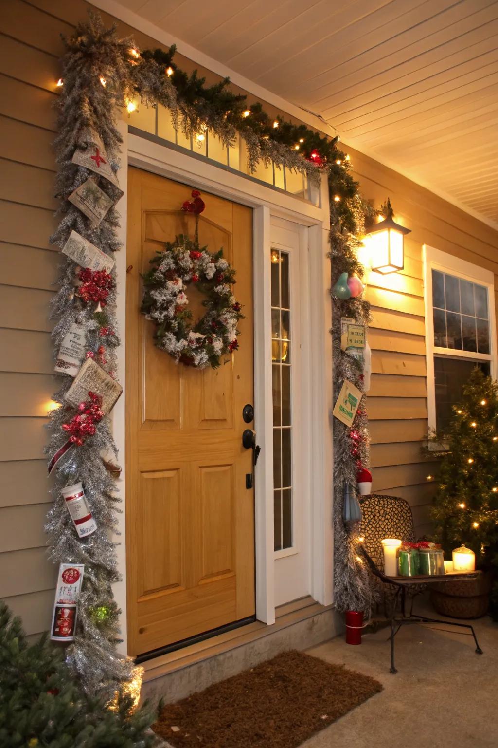 An eco-friendly garland crafted from recycled materials for sustainable beauty.
