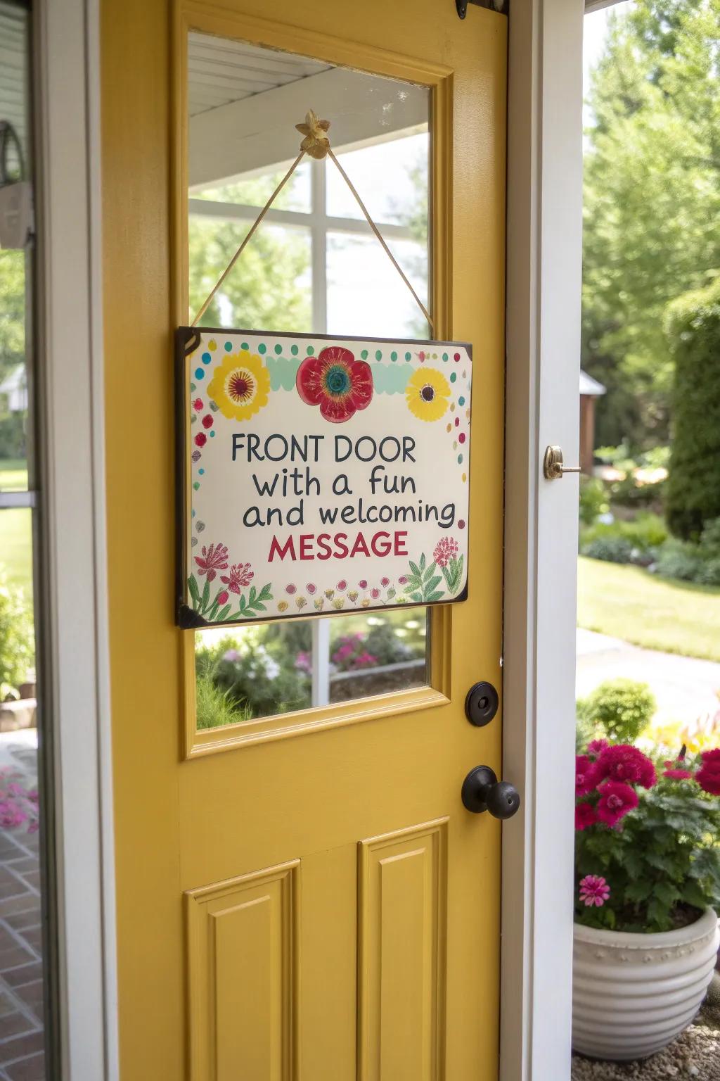 A playful greeting plaque that brings a smile to all who visit.
