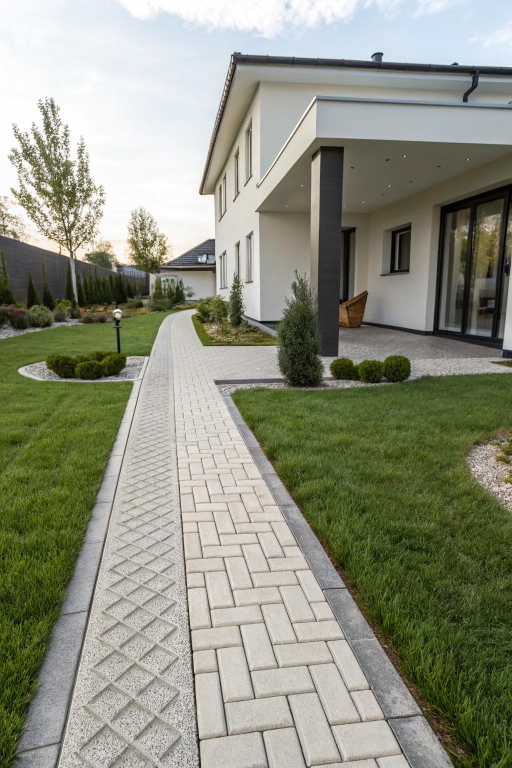 Enhance your entrance with textured pavers.