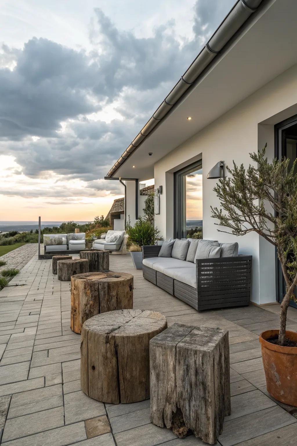 Achieve a unique look by blending modern and rustic elements.