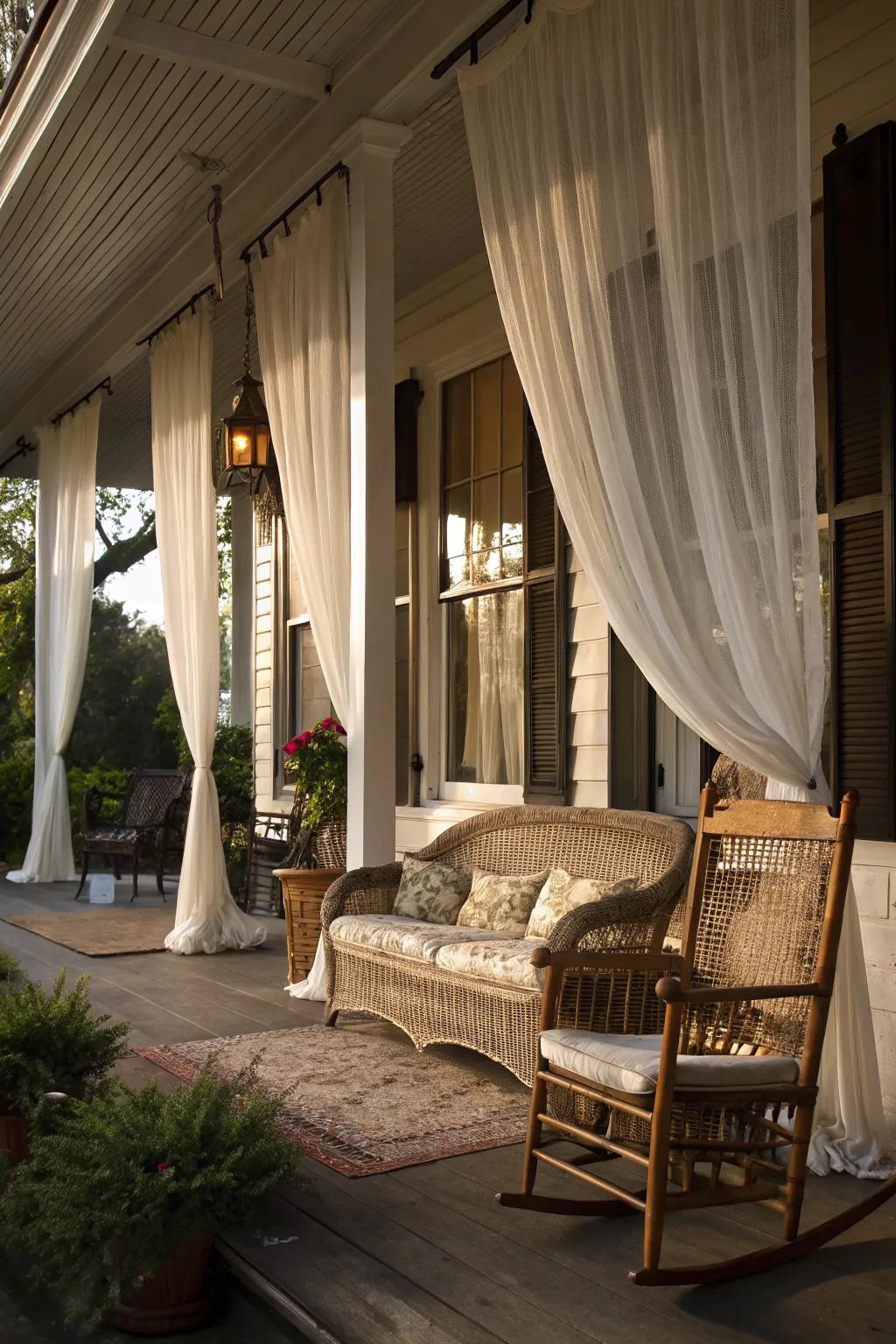Long curtains create a dramatic flair.