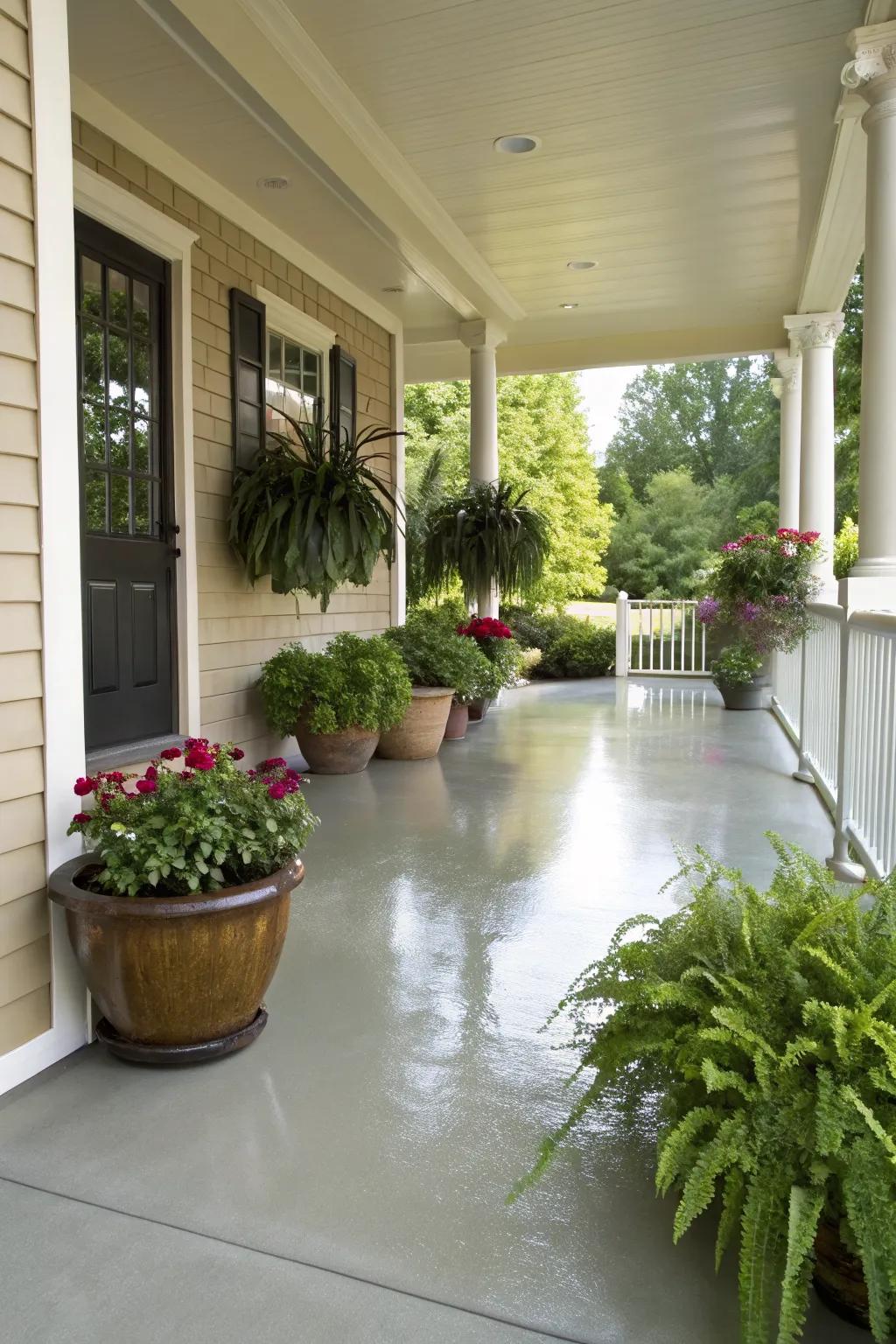 Planter-friendly epoxy highlights your green thumb.
