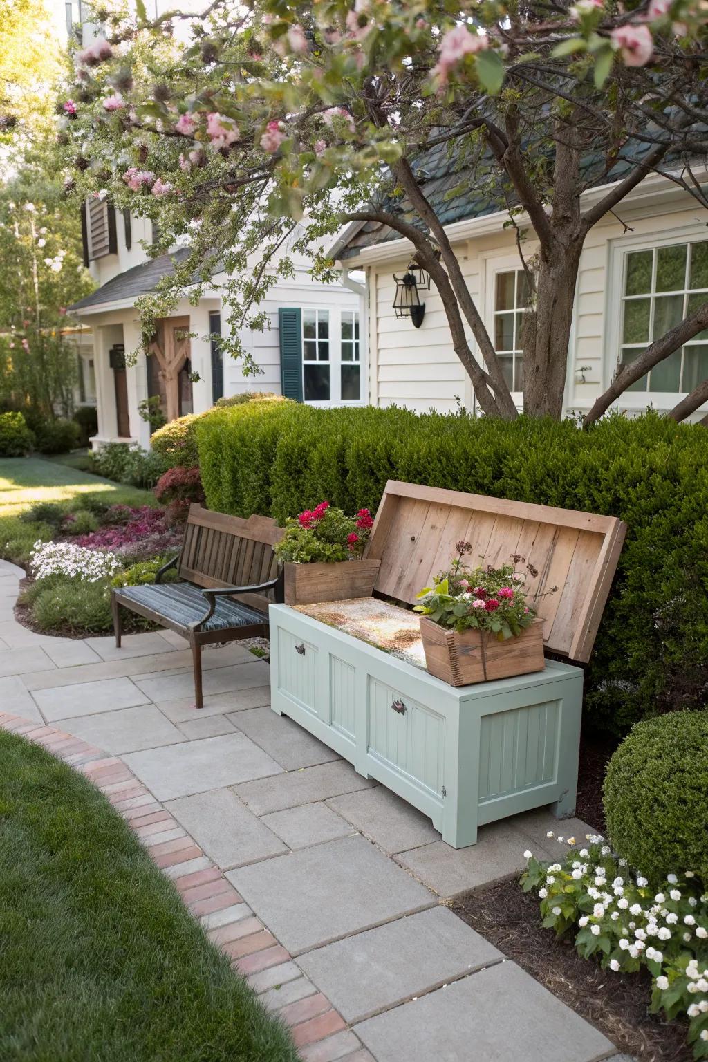 Functional elegance with storage and seating combined.