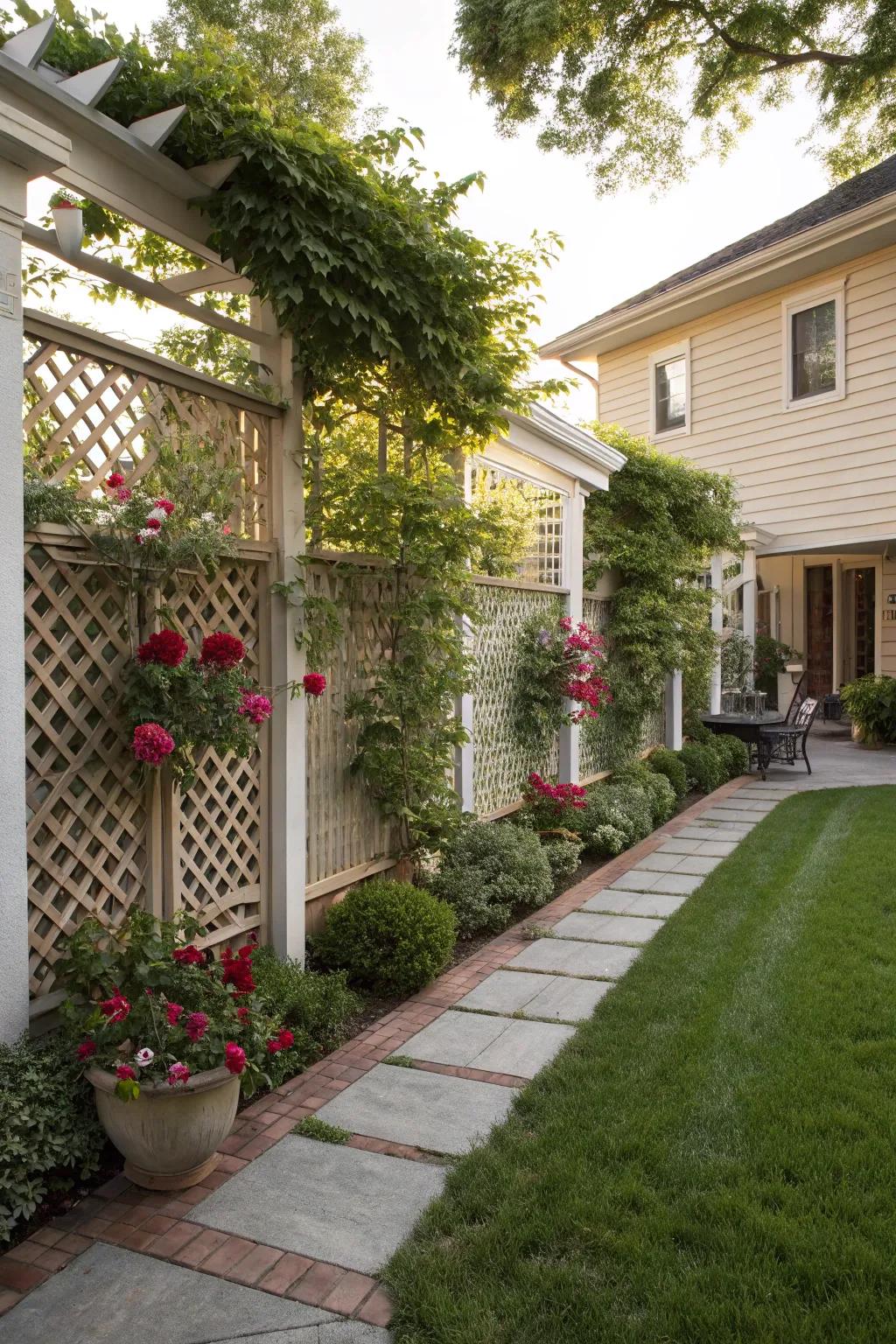 Privacy screens add seclusion and beauty.