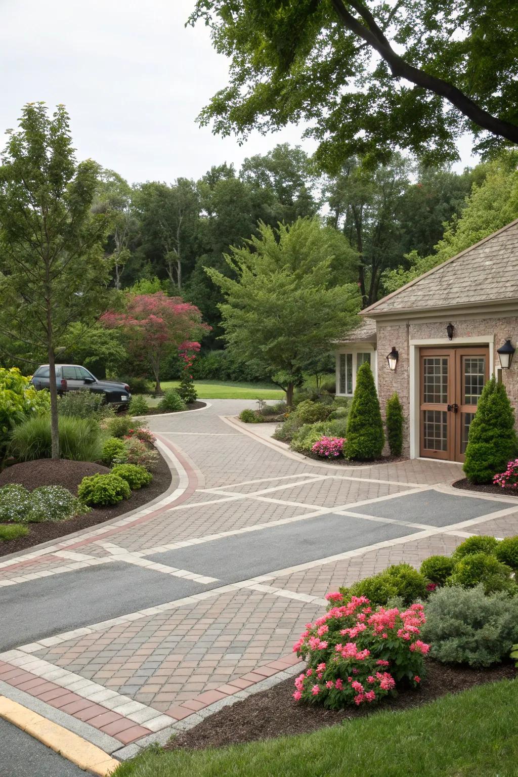 Integrated pathways for a seamless transition from parking pad to home.