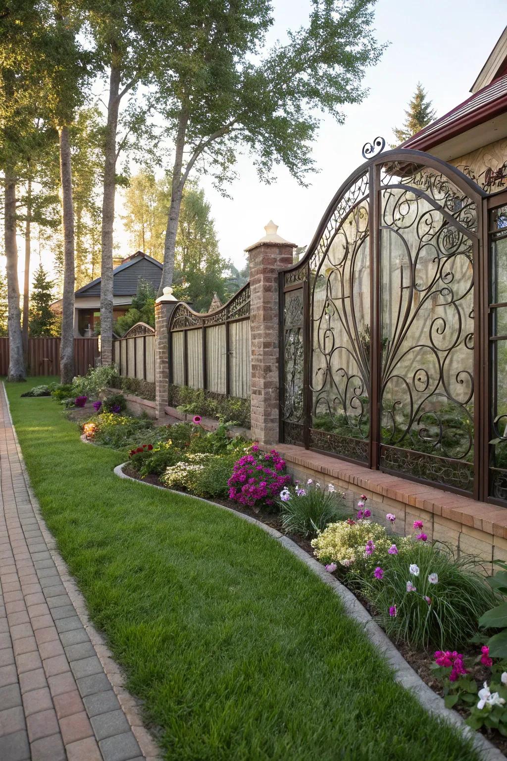 Decorative fencing adds both privacy and aesthetic appeal.