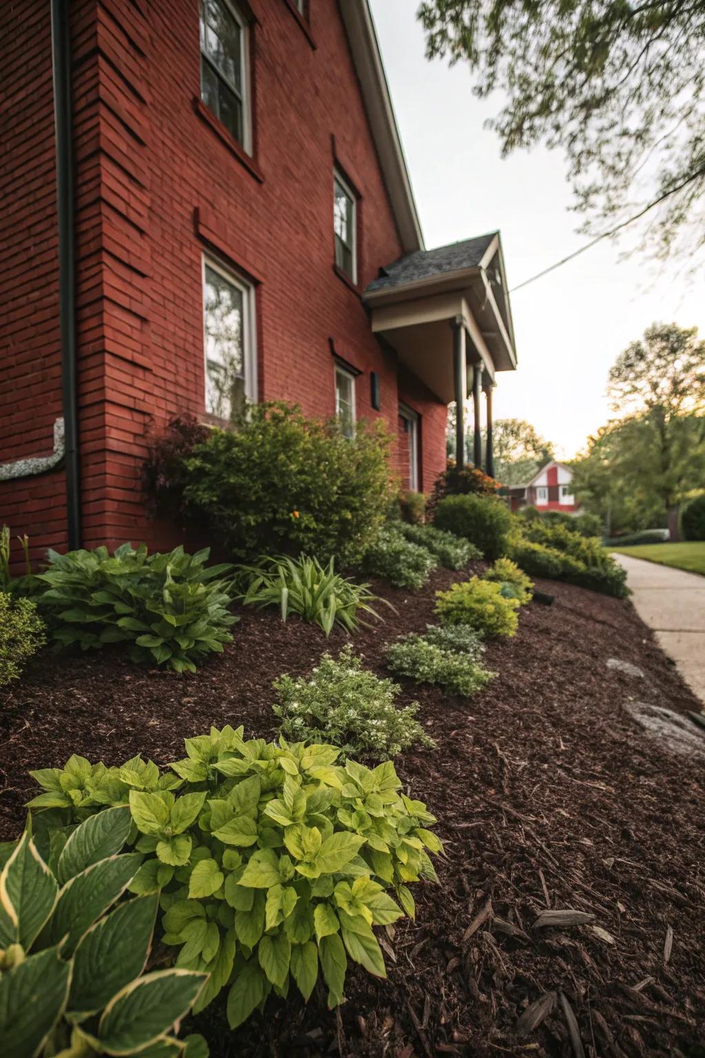 Mulch and ground cover add a neat finish to this garden.