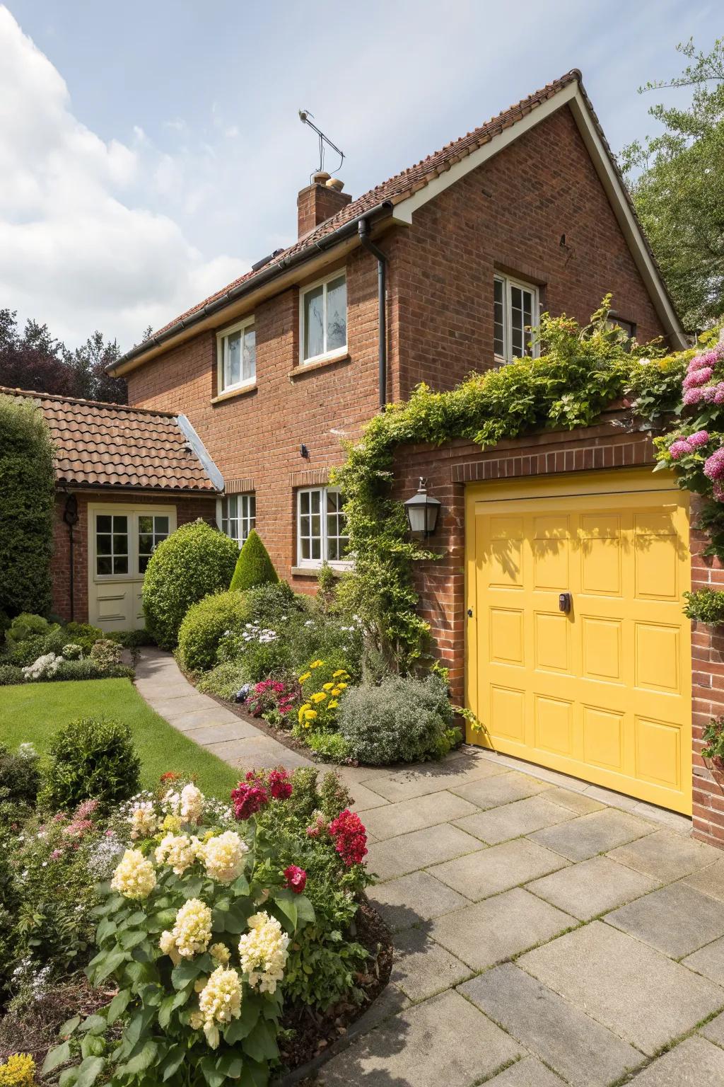 Sunny yellow adds a playful and inviting touch to the facade.