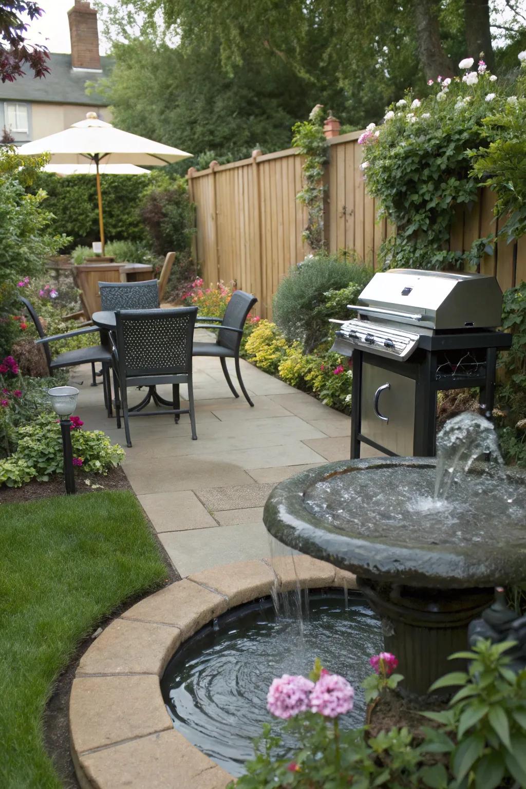 A water feature enhances the tranquility of your garden.