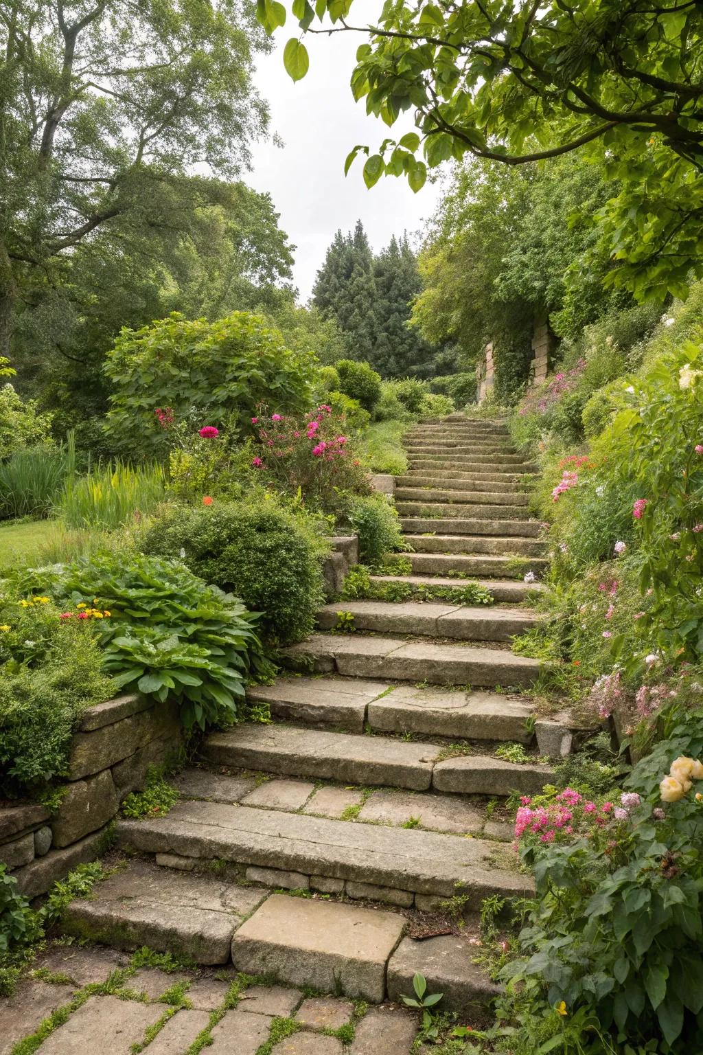 Enhance your garden's accessibility and style with block stairs.