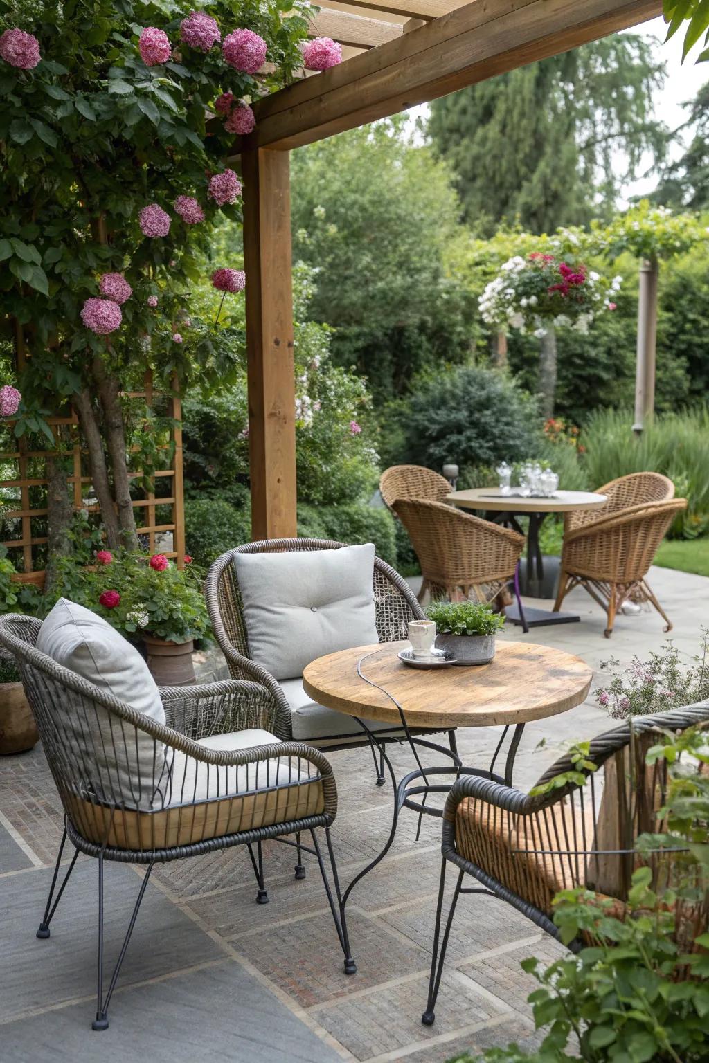 Experiment with a mix of textures for a stylish garden.