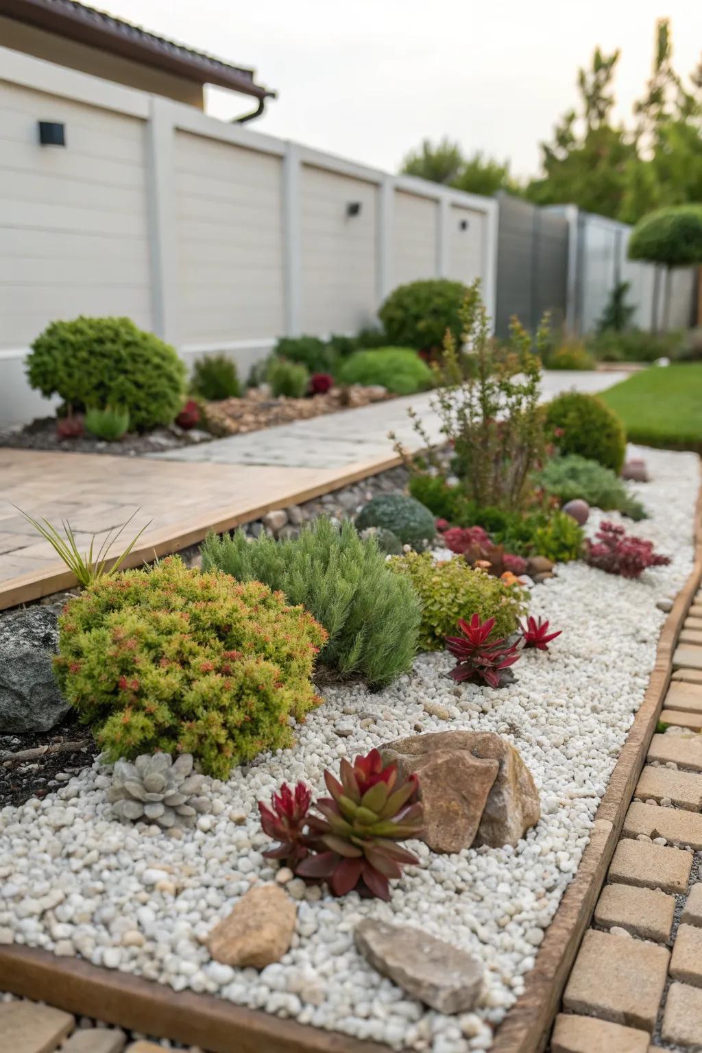 Gravel beds are practical and visually appealing.