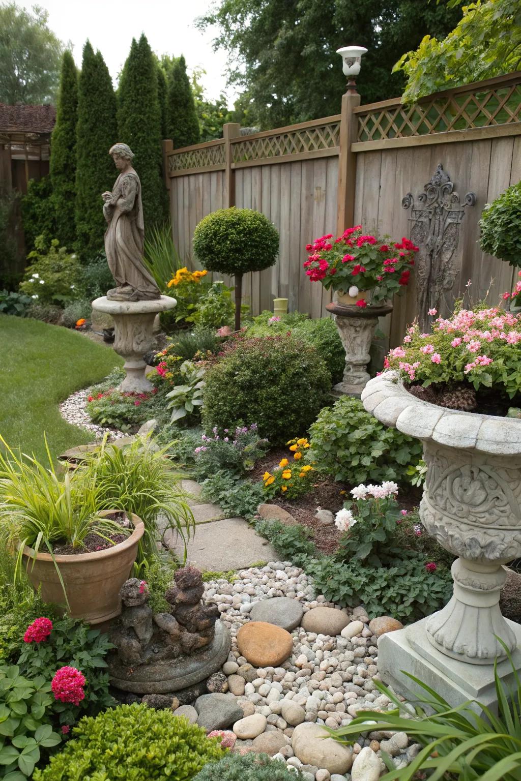 Decorative touches that enhance garden organization