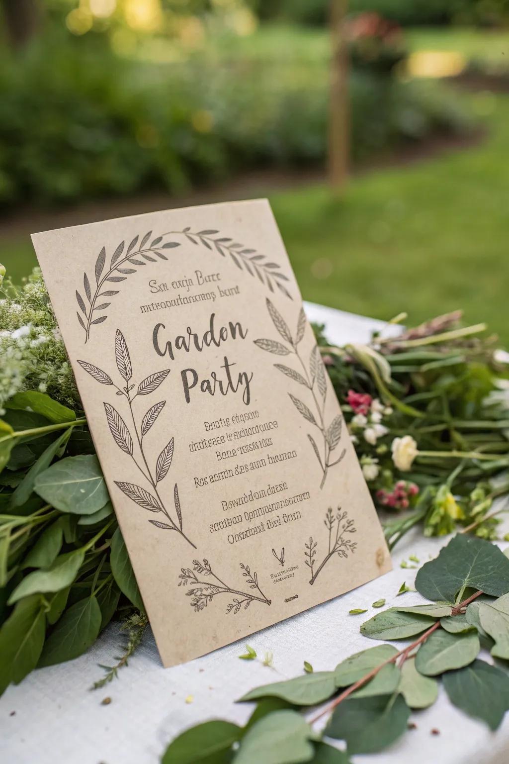 Eco-friendly options keep your garden party's theme in harmony with nature.