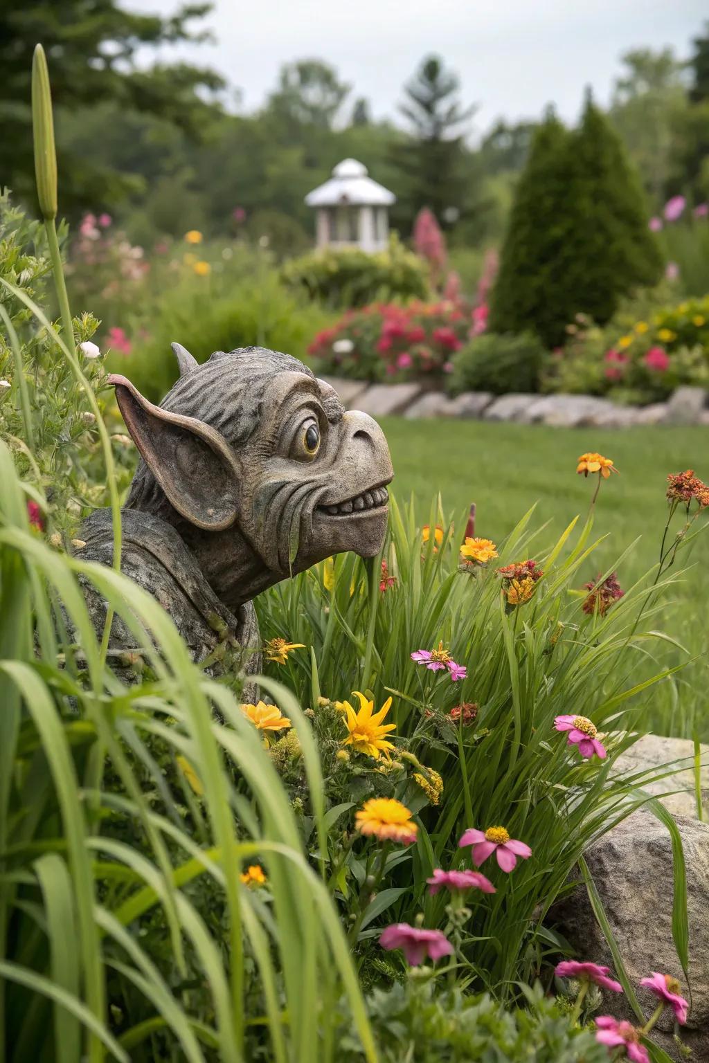 Fantasy sculptures add an element of surprise and enchantment.