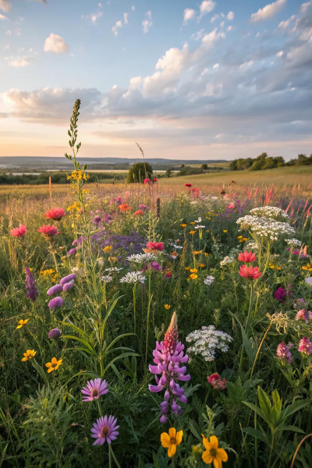 Wildflower meadows: vibrant and pollinator-friendly.