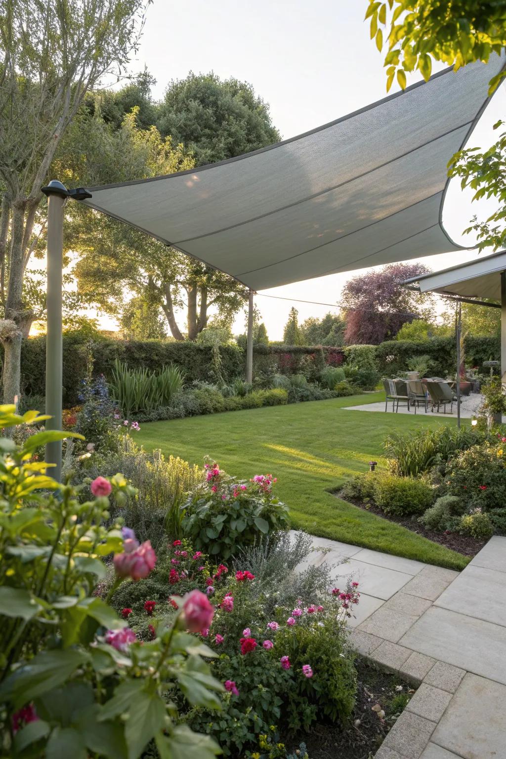 Shade sails provide both function and flair.